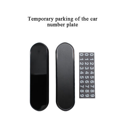 Concise Business Al Alloy Metal Hidden Double Number Car Temporary Parking Phone Sign Plate Notification Card Auto Interior Kits