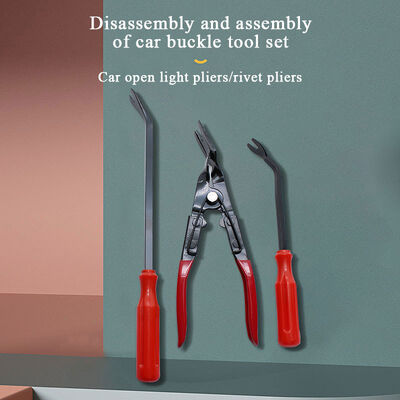 3PCS Car Panel Door Audio Trim Removal Tool Vehicle Tools Clips Pliers Trim Hand Removal Tools Blue/Red