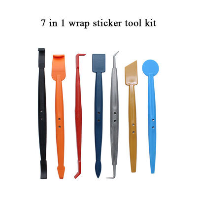 7pcs Car Vinyl Wrap Plastic Flexible Stick Squeegee Magnets Micro Squeegee Wrapping Tool Kit