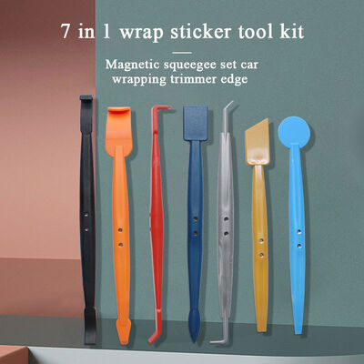 7pcs Car Vinyl Wrap Plastic Flexible Stick Squeegee Magnets Micro Squeegee Wrapping Tool Kit