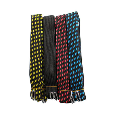 OEM Mutli-Color Heavy Duty Elastic Outdoor Luggage Rope Straps Adjustable Wide Flat Bungee Cords with Hooks
