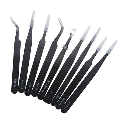 Multi-purpose Stainless Steel Tweezers 9 Piece Set, Pointed Flat Head Precision Sweezers Set for Phone Repair Tools Eyebrow Diy