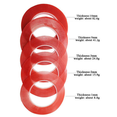 High Temp Strong Pet Polyester Mounting Red Film with Adhesive Roll Hemming Tape Double Sided for Splicing 0.2mm Thick