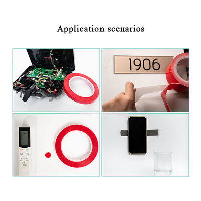 High Temp Strong Pet Polyester Mounting Red Film with Adhesive Roll Hemming Tape Double Sided for Splicing 0.2mm Thick