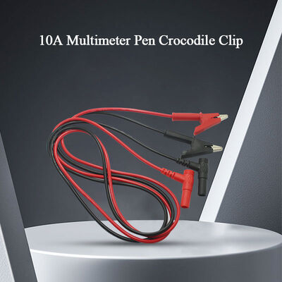 Multimeter Test Probe Crocodile Clip Line Grounding on Both End With Cable Banana Plug to Crocodile Alligator Clip Cable 4mm