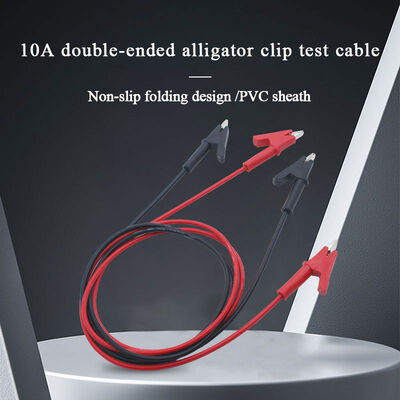 10A Double Ended Head Crocodile Clips Line Clips Plug to Crocodile Cable Alligator Jumper Wire Test Leads Power Cord Test Leads