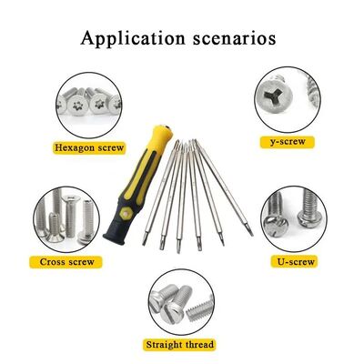 Hot Sale 6 in 1 Stainless Steel Mini Screwdriver Set Y U Shape Bit Multi Function Repair Household Disassemble Tools