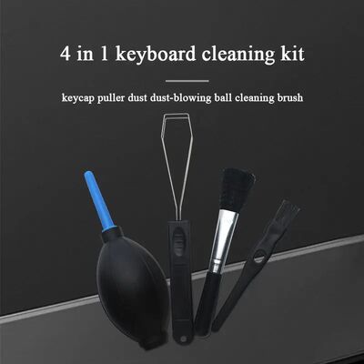 Portable 4 in 1 Electronics Cleaning Kit Soft Anti Static Brushes Keycap Puller Tool Laptop Keyboard Screen Maintenance Cleaning