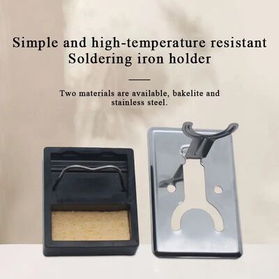 Square Mini Y Type Electric Soldering Iron Stand High Temperature Resistant Tip Cleaner with Bracket and Cleaning Sponge Kit