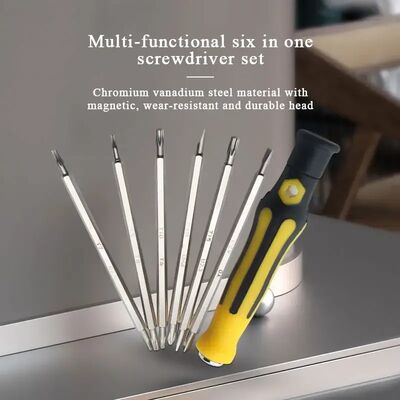 7Pcs Screwdriver Set 6-In-One U Type Plum Blossom Triangle Shaped Bit Multi-Function Household Disassemble Tools