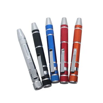 Multi Function Aluminium Alloy 8 in 1 Pocket Multi Tool Pen Precision Screwdrivers Mini Promotional Screwdriver Kit Gift