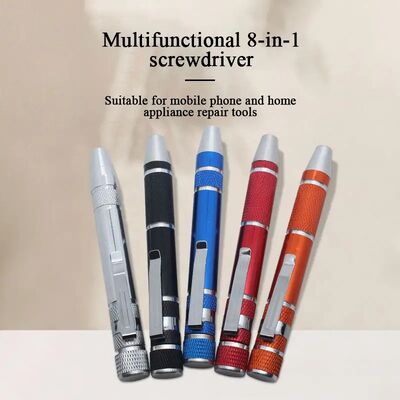 Multi Function Aluminium Alloy 8 in 1 Pocket Multi Tool Pen Precision Screwdrivers Mini Promotional Screwdriver Kit Gift