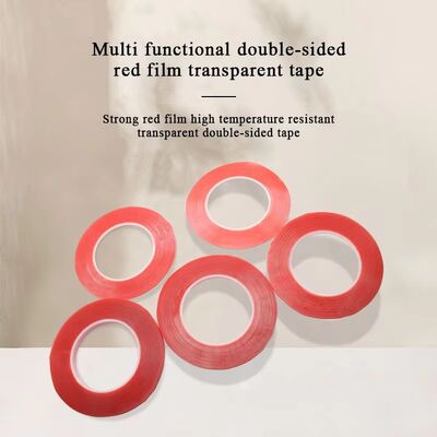 High Temp Strong Pet Polyester Mounting Red Film with Adhesive Roll Hemming Tape Double Side From Splicing 0.2mm Thick