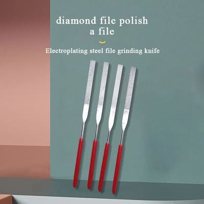 Professional Titanium Plated Precision Needle Files Diamond Steel Set Hardwood Handmade Polisher Fine with Polishing Tools