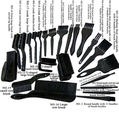 Professional Anti-static Nylon Bristle Brush Set Holder Cleaning Antistatic Vinyl Soft Brushes Carbon Conductive ESD Brush