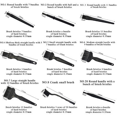 Professional Anti-static Nylon Bristle Brush Set Holder Cleaning Antistatic Vinyl Soft Brushes Carbon Conductive ESD Brush