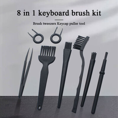 6pcs Multi Size Portable Keyboard Cleaning Brushes Kit With Anti Static Tweezers Handle Cleaning Brush Small Gaps Computers