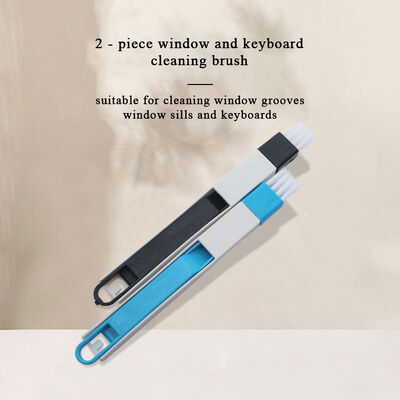 Multipurpose Window Door Computer Keyboard Cleaning Small Brushes Cleaner+Dustpan 2 in 1 Tool Black Blue Color for Window Brush