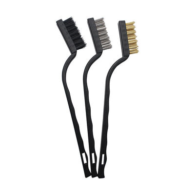7inch 3-piece Set Stove Cleaning Brush Kitchen Cleaning Rust Removal Industrial Stainless Steel Nylon Copper Plated Wire Brush
