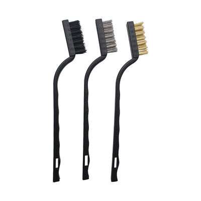7inch 3-piece Set Stove Cleaning Brush Kitchen Cleaning Rust Removal Industrial Stainless Steel Nylon Copper Plated Wire Brush
