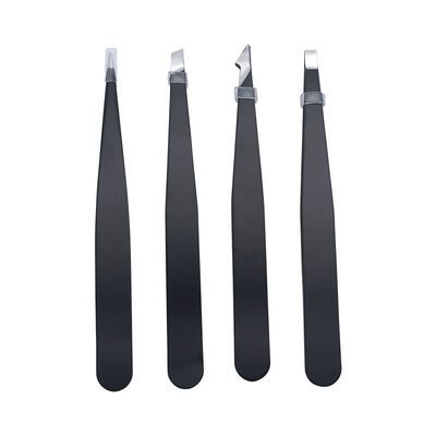 Professional Stainless Steel Tweezers for Personalised Beauty Instruments Slanted Sharp Pointed Eyebrow Tweezers Set