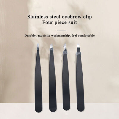Professional Stainless Steel Tweezers for Personalised Beauty Instruments Slanted Sharp Pointed Eyebrow Tweezers Set